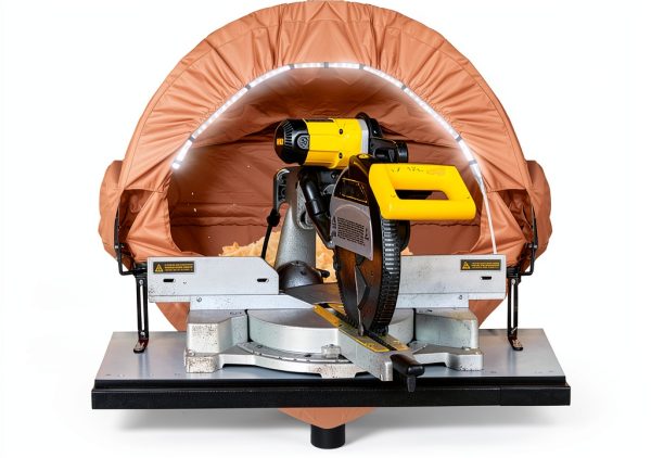 GARVIN Miter Saw Dust Hood Khaki Light Strip Interior Baffle-0