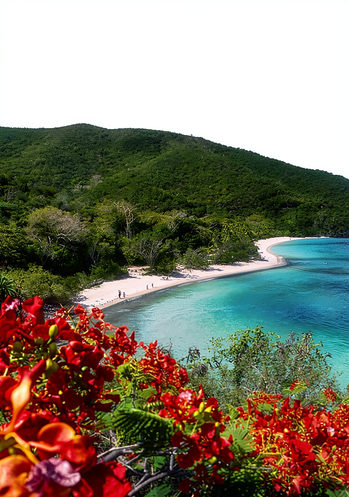 Traveler reading the Virgin Islands guide on a beach