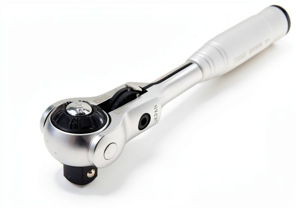 TONE Short Swivel Ratchet Handle 3/8 inch Drive Gray Metal Tool-6