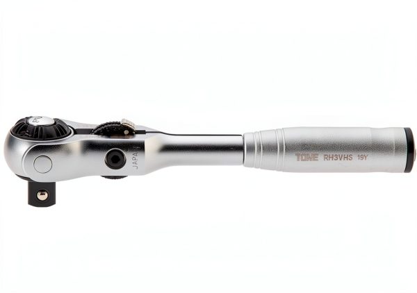 TONE Short Swivel Ratchet Handle 3/8 inch Drive Gray Metal Tool-1