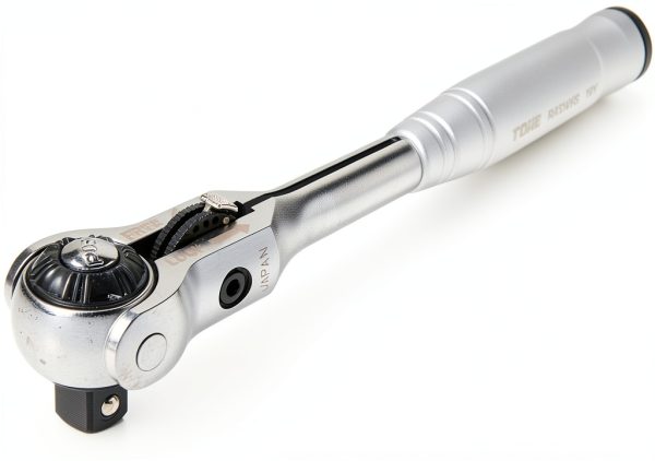 TONE Short Swivel Ratchet Handle 3/8 inch Drive Gray Metal Tool-0