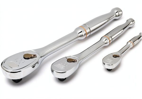 GearWrench 3-Piece 1/4" 3/8" & 1/2" Drive Ratchet Set 90-Tooth Polish-1