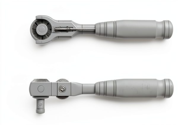 TONE Short Swivel Ratchet Handle 3/8 inch Drive Gray Metal Tool-4