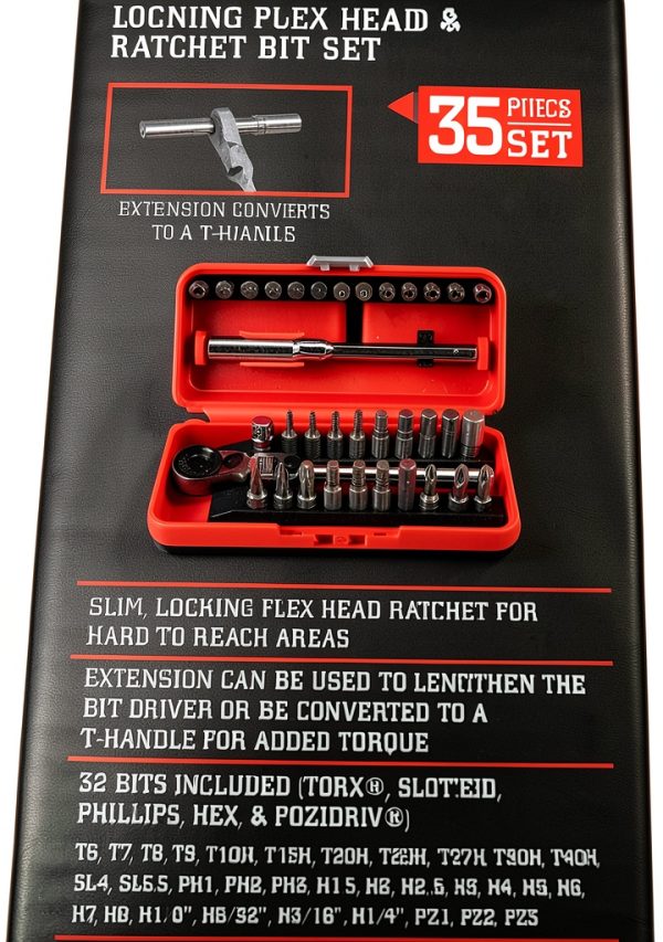Flex Head Ratchet and Bit Set, 35-Piece-1