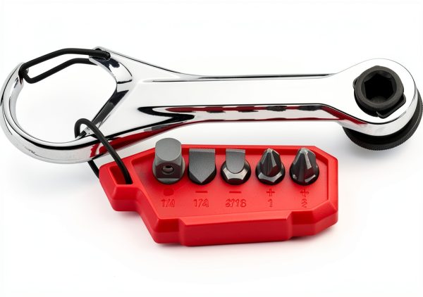 7-In-1 Multi-Bit Mini Ratchet by Generic Model 4822-2950 Brushed Metal-0